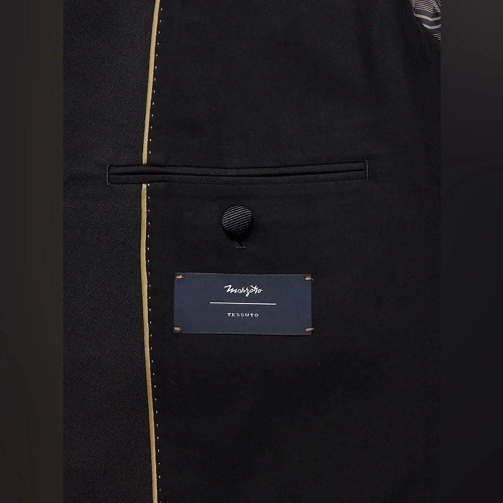 NWT! Banana Republic Black Relaxed Italian Barathea Tuxedo Jacket # 796461 🩷-44L